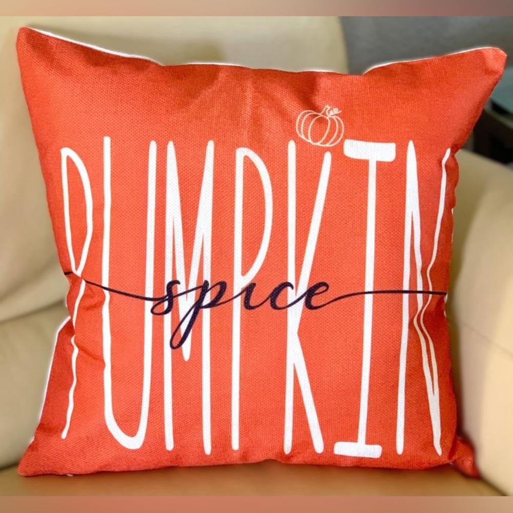 Set/2 18" Fall Autumn Vibrant Multicolor Pumpkin Trio Throw Pillow Covers New - Picture 3 of 4
